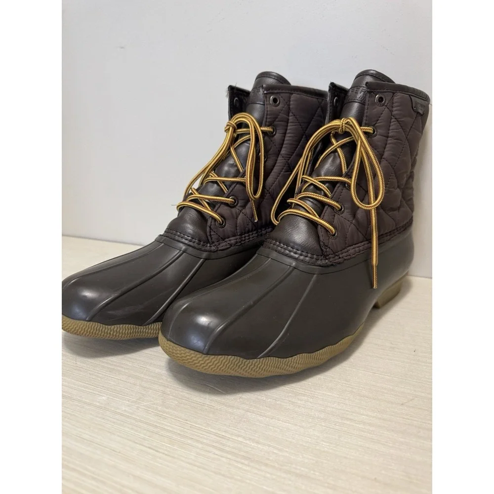 Sperry Men's Quilted Duck Boots – Brown – Size 13 – Waterproof